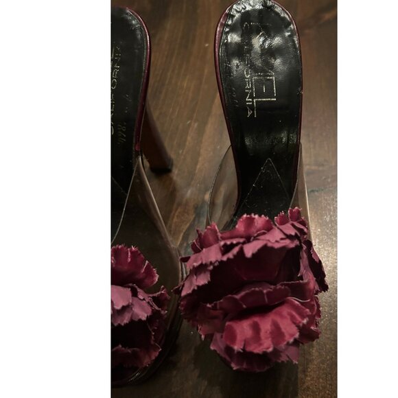 Kimel California Vintage Floral Red Heels Sandals Open Toe Women's Shoes Size 7 - Picture 5 of 8